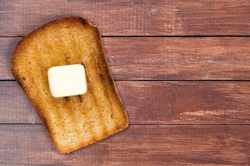 Slice of Toasted Tasty Bread With Melting Butter