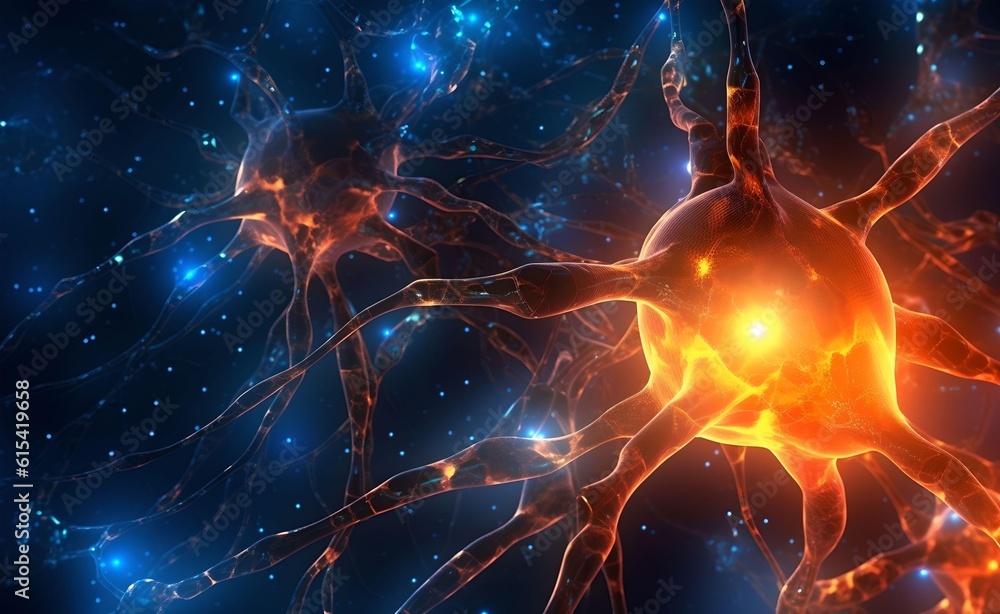 Poster ai neural nets. futuristic background of artificial intelligence neural networks. black background. 