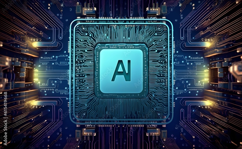 Poster abstract circuit cyberspace design. generative ai.