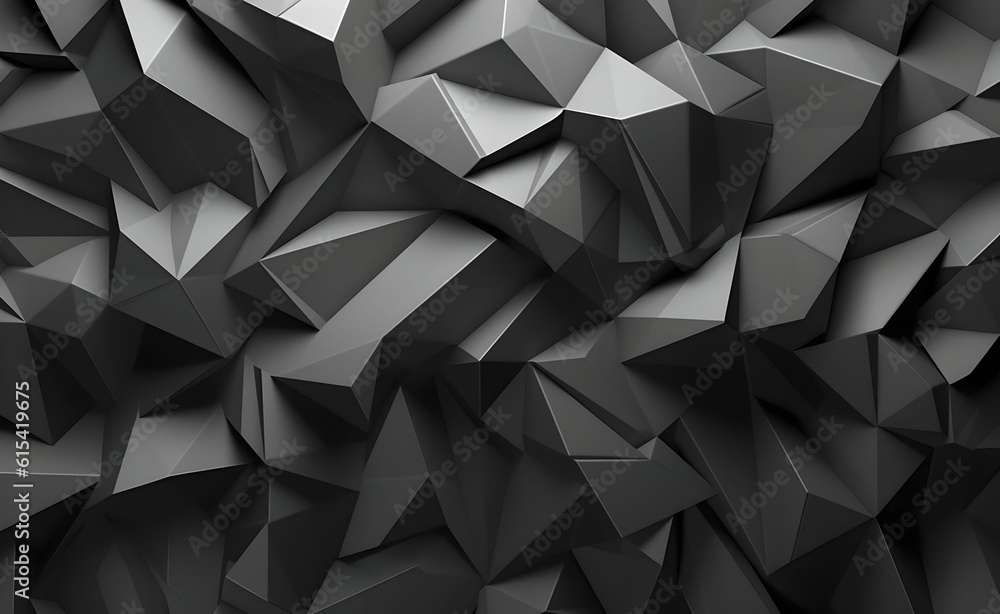Poster a geometric design of overlapping polygons in a monochromatic color scheme. generative ai.