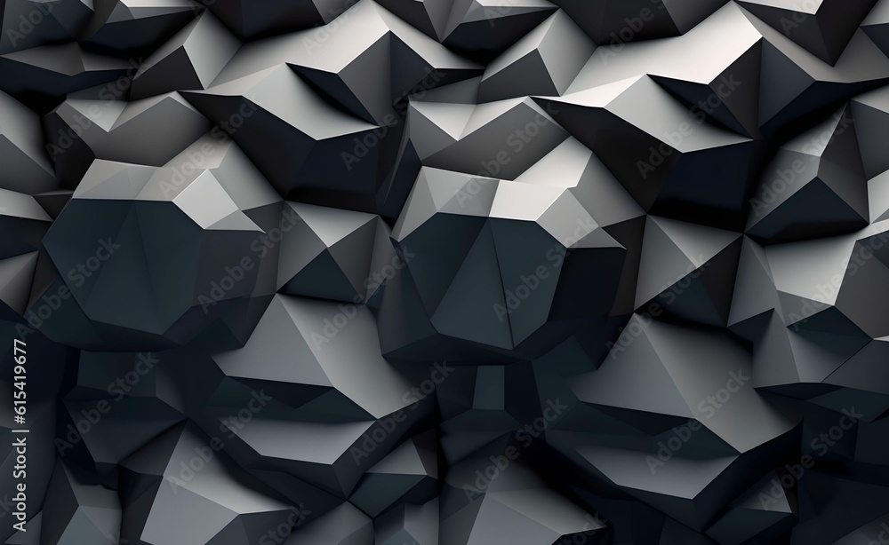 Poster a geometric design of overlapping polygons in a monochromatic color scheme. generative ai.