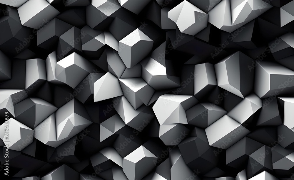 Poster a geometric design of overlapping polygons in a monochromatic color scheme. generative ai.