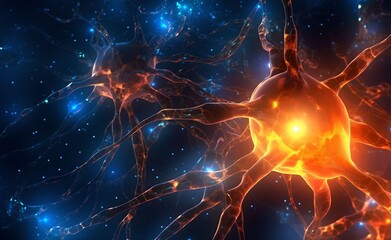 AI Neural Nets. Futuristic Background of Artificial Intelligence Neural Networks. Black Background. Generative AI.