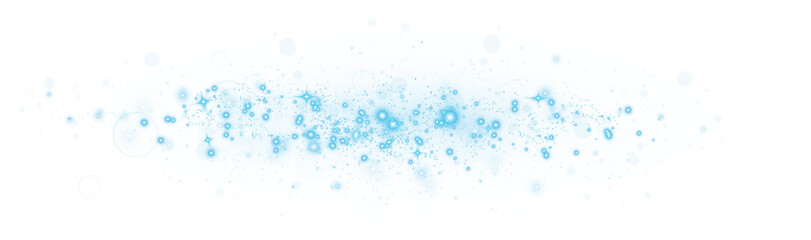 Blue glitter wave abstract illustration. Blue stars dust trail sparkling particles isolated on transparent background. Magic concept. PNG.