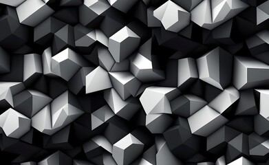 A geometric design of overlapping polygons in a monochromatic color scheme. Generative AI.