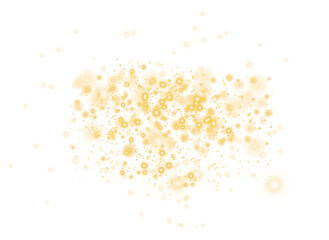Golden glitter wave abstract illustration. Golden stars dust trail sparkling particles isolated on transparent background. Magic concept. PNG.