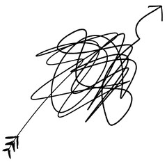 hand drawn grunge arrows. Vector illustration.