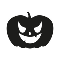 Funny Halloween pumpkin silhouette. Illustration on transparent background