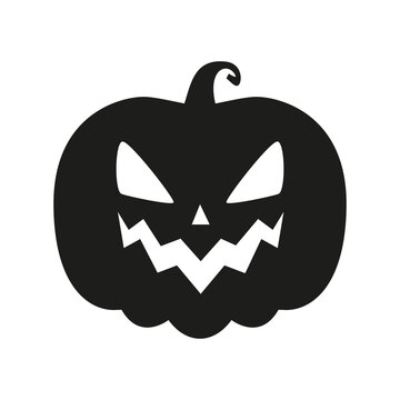 Funny Halloween pumpkin silhouette. Illustration on transparent background