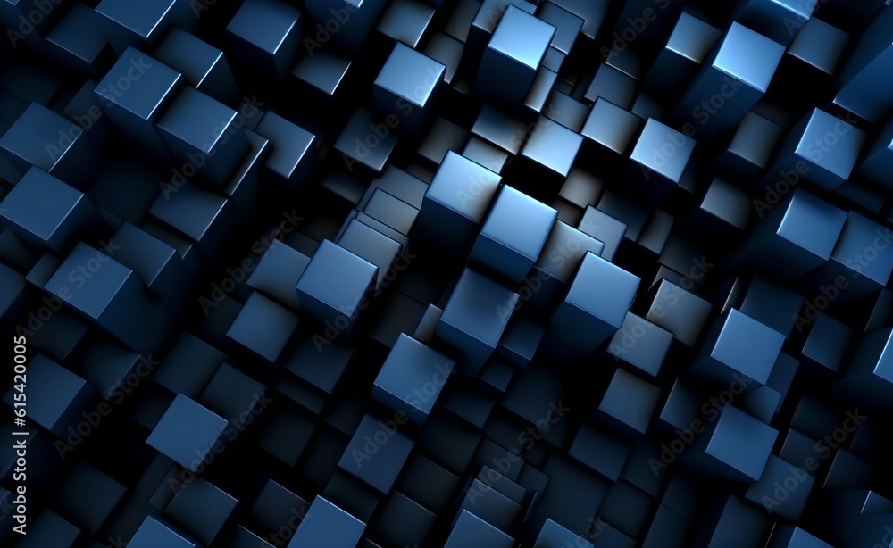 Poster a geometric design of overlapping cubes in a monochromatic color scheme. generative ai.
