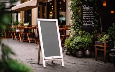 Blank menu board on the street. 
