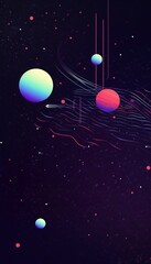Abstract illustration of a cosmic galaxy with colorful stars. Creates a captivating backdrop for night party posters, flyers, and interior decor. Perfect for a futuristic atmosphere