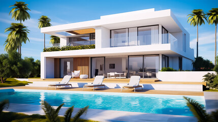 Fototapeta premium swimming pool in resort