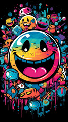 Obraz premium Big happy smile emoji