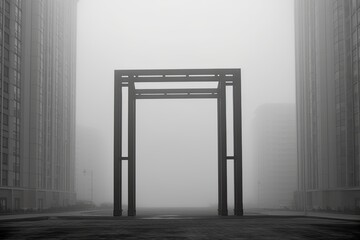 Foggy Adventure. City Frame in the Morning, So Cool.generative ai