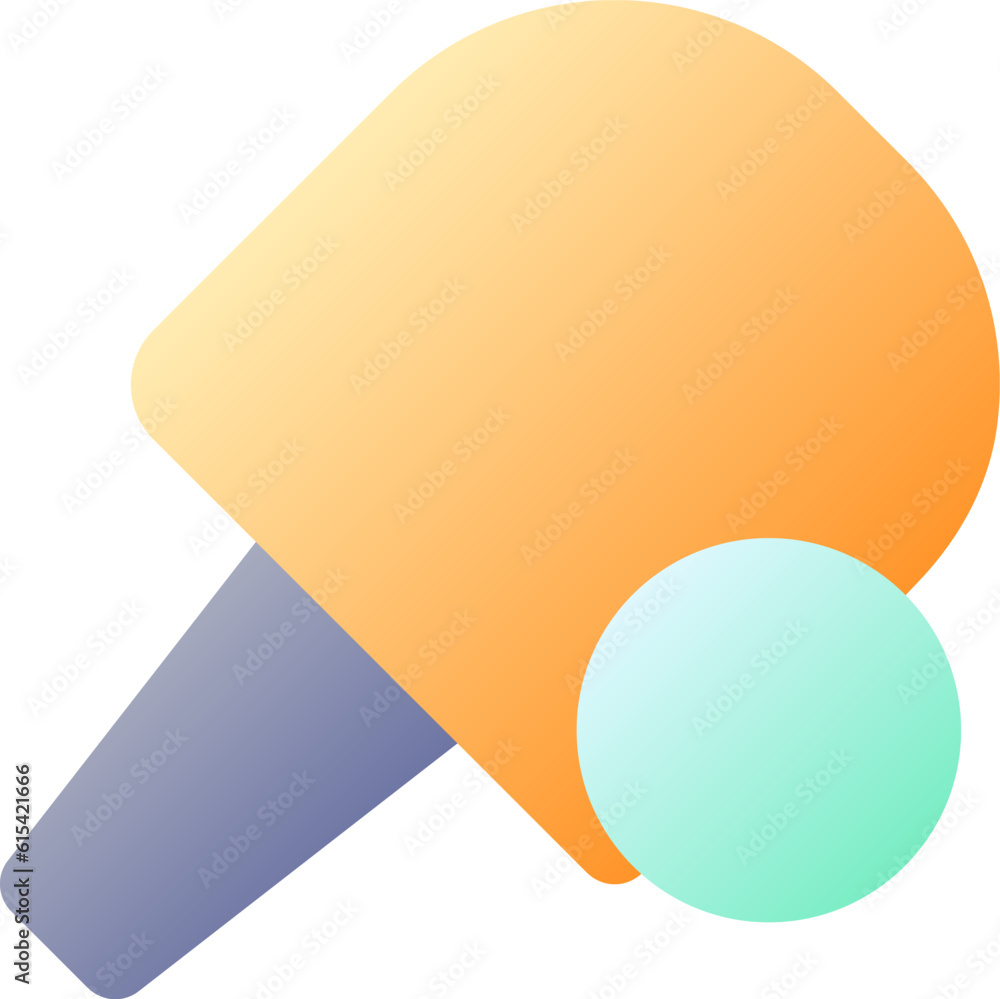 Poster ping pong pixel perfect flat gradient color ui icon. sports competition. game with ball and racket. 