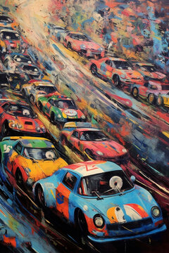 Victorian neo expressionism of the race cars