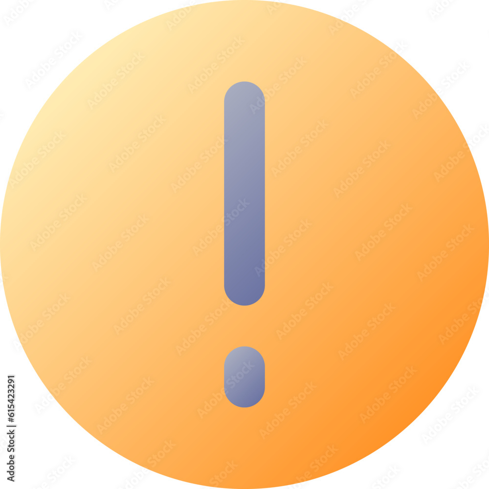 Poster warning pixel perfect flat gradient color ui icon. exclamation mark in circle. pay attention. simple
