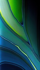 Abstract green blue leaf flow wallpaper, pattern backdrop