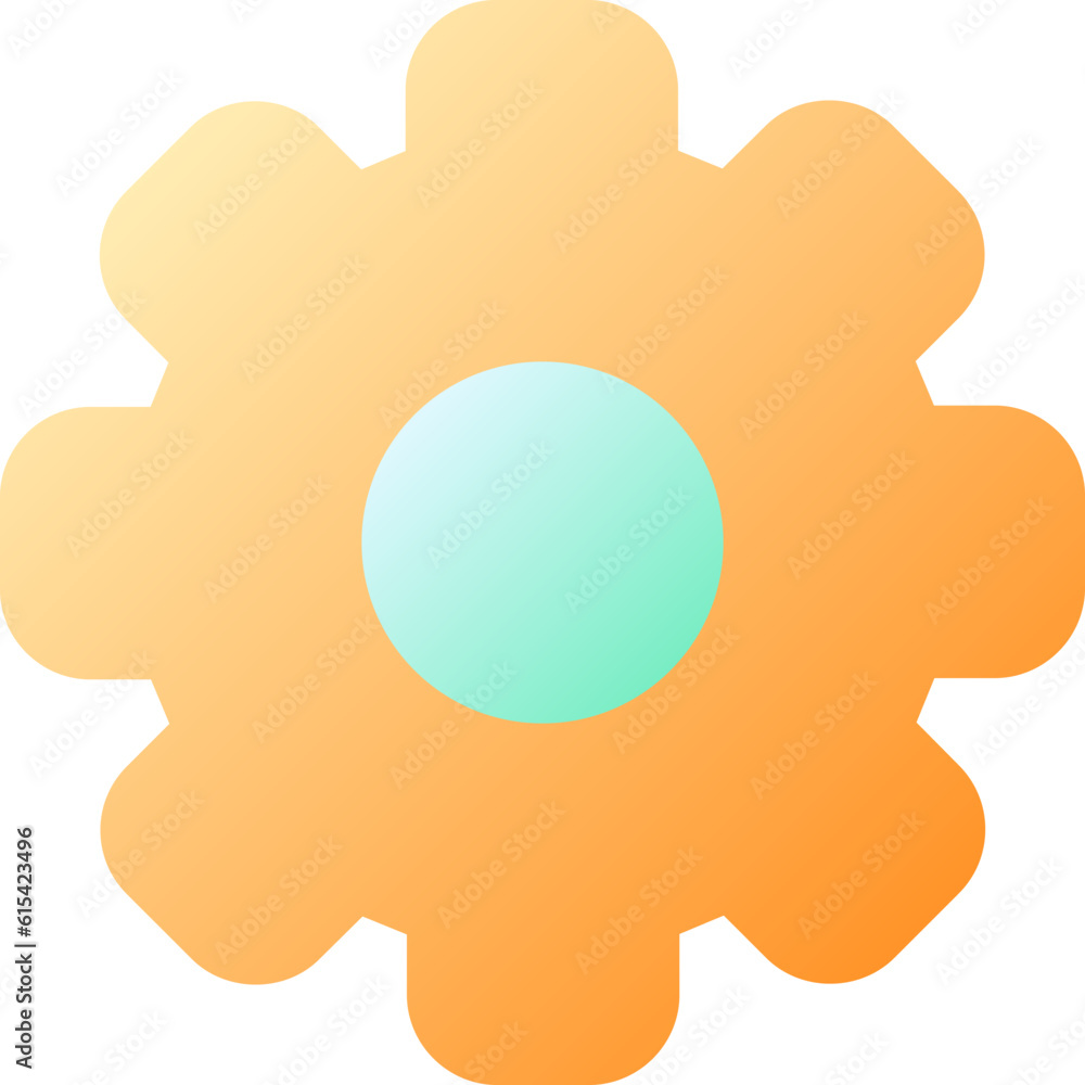 Poster cogwheel pixel perfect flat gradient color ui icon. access to setups. technical settings. simple fil