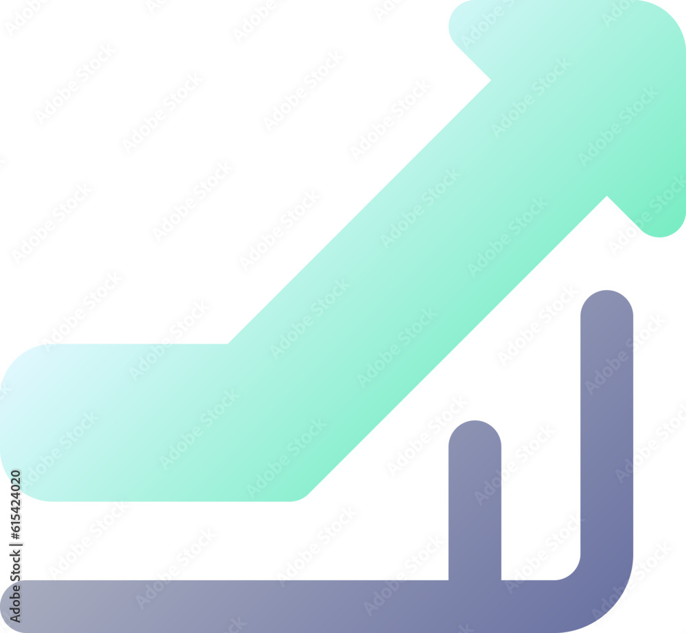 Poster growth pixel perfect flat gradient color ui icon. rates rising control. business data analytics. sim
