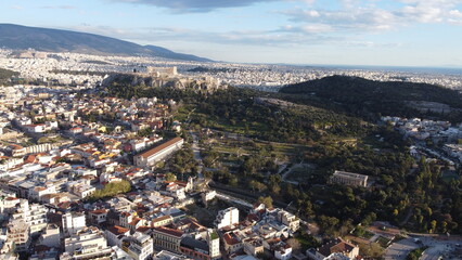 Foto aérea drone ciudad de Atenas, Grecia