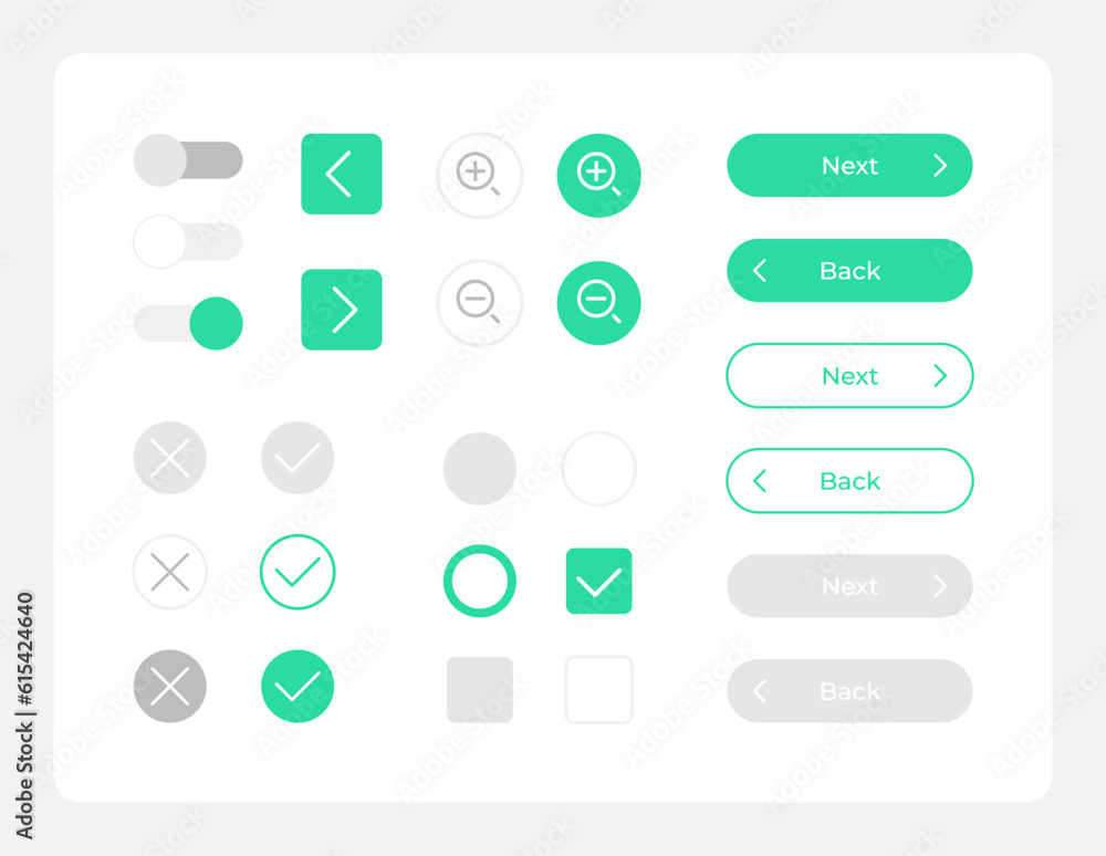 Poster personal account navigation ui elements kit. isolated vector components. flat navigation menus and i