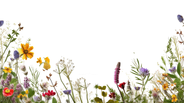 dainty wildflowers as a frame border