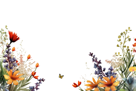 dainty wildflowers as a frame border