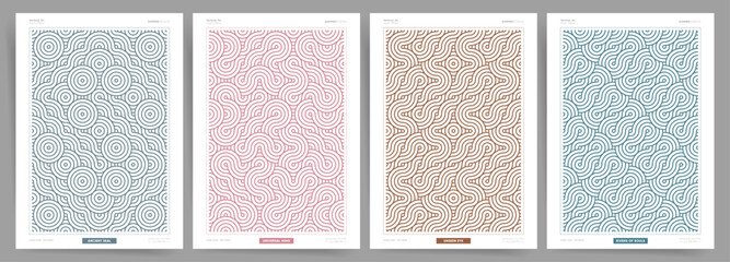 Modern Seamless Geometric Wavy Lines Backgrounds. Design for Posters, Catalogues, Cards and More. Nordic North Scandinavian print.