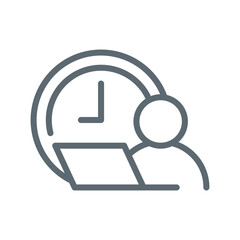 length of working hours concept illustration line icon design editable vector eps10