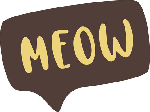Meow Lettering Speech Bubble