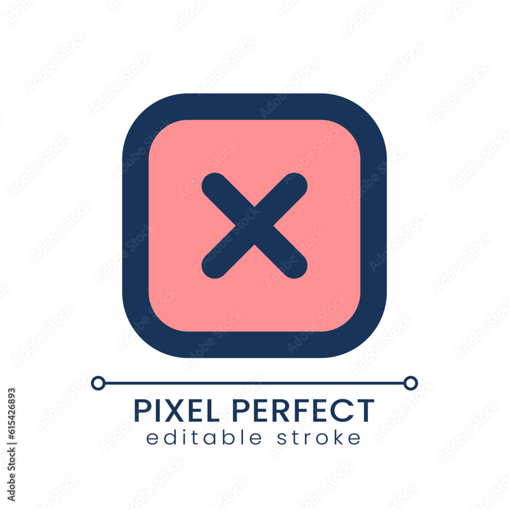 Poster close button pixel perfect rgb color ui icon. leave webpage. system error. simple filled line elemen