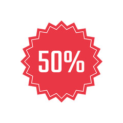 special offer 50 percent, sale label icon, 50 percent off discount