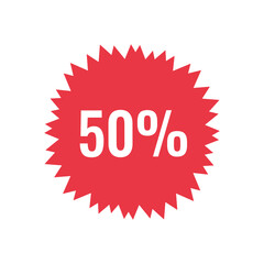 special offer 50 percent, sale label icon, 50 percent off discount