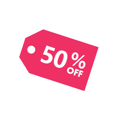 special offer 50 percent, sale tag icon, 50 percent off discount