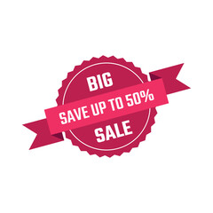 special offer 50 percent, sale label icon, 50 percent off discount