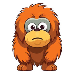 Enchanting Canopy Companion: Enchanting 2D Illustration of a Playful Sumatran Orangutan