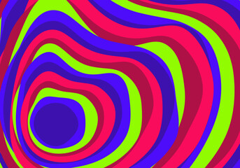 Rainbow psychedelic background. Groovy hippie pattern. abstract wavy background. Vector illustration