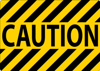 Caution Sign On White Background