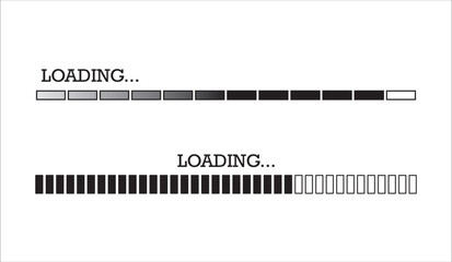 Futuristic progress loading bar icon vector ,loading bar progress, download bars in gradation color.
