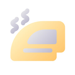 Fototapeta premium Clothes iron pixel perfect flat gradient two-color ui icon. Electric device. Hotel service. Simple filled pictogram. GUI, UX design for mobile application. Vector isolated RGB illustration