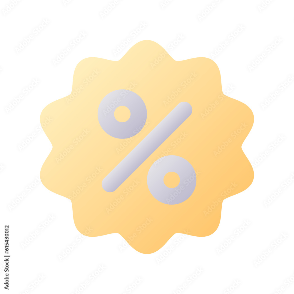 Poster discount pixel perfect flat gradient two-color ui icon. special offer for customers. simple filled p