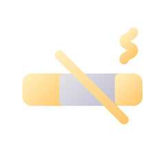 No smoking pixel perfect flat gradient two-color ui icon. Public places restrictions. Simple filled pictogram. GUI, UX design for mobile application. Vector isolated RGB illustration