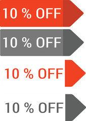 set of sale tags 10 % OFF suitable for many uses eps 10 vector