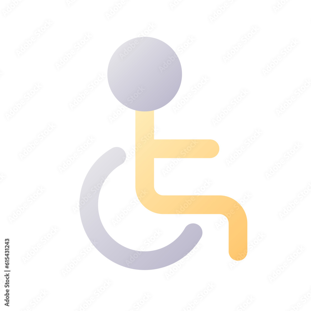 Poster disability pixel perfect flat gradient two-color ui icon. accessibility for disabled people. simple 