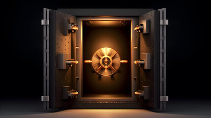 bank vault door locker safety security concept created with Generative AI - obrazy, fototapety, plakaty