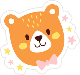 Bear Face Sticker