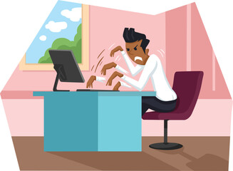 Fototapeta na wymiar Illustration of office workers. employees. workspace.