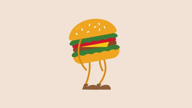 burger walking animation.